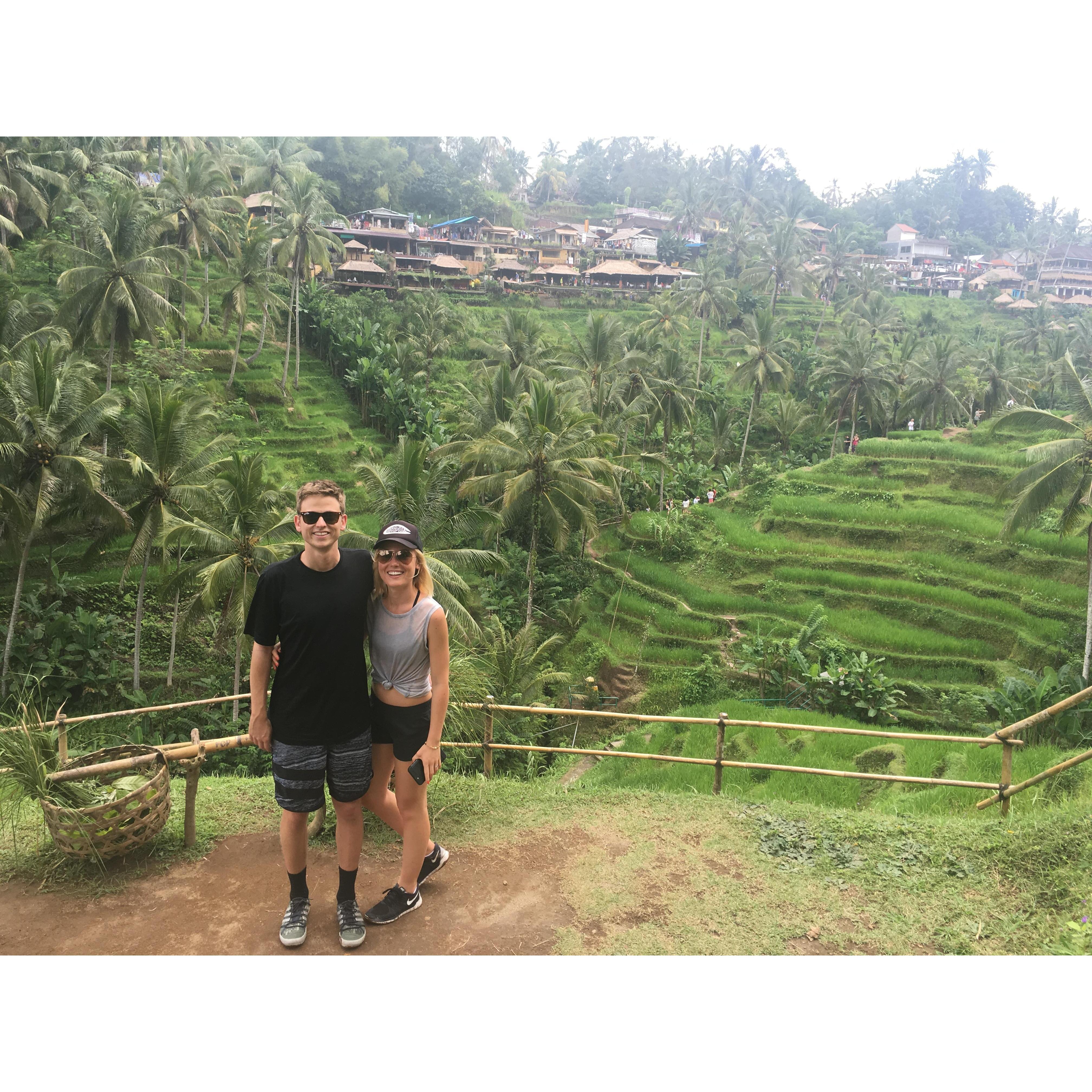 Bali, Indonesia was our first international trip we took together. We spent 1 week in Bali and 1 week in Thailand. Since then we've been all over the world together!