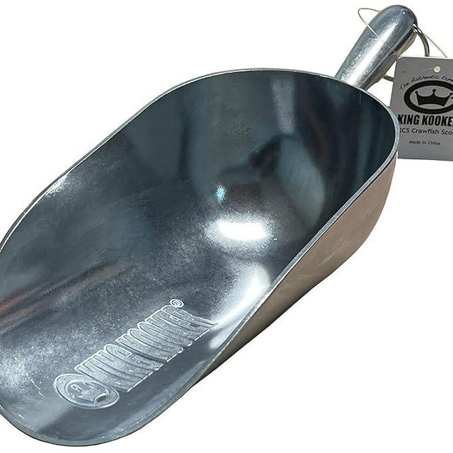 King Kooker Aluminum Crawfish Scoop, 1 Piece, Round Bottom, Great for Seafood, Ice, Coffee, Any Bulk Items