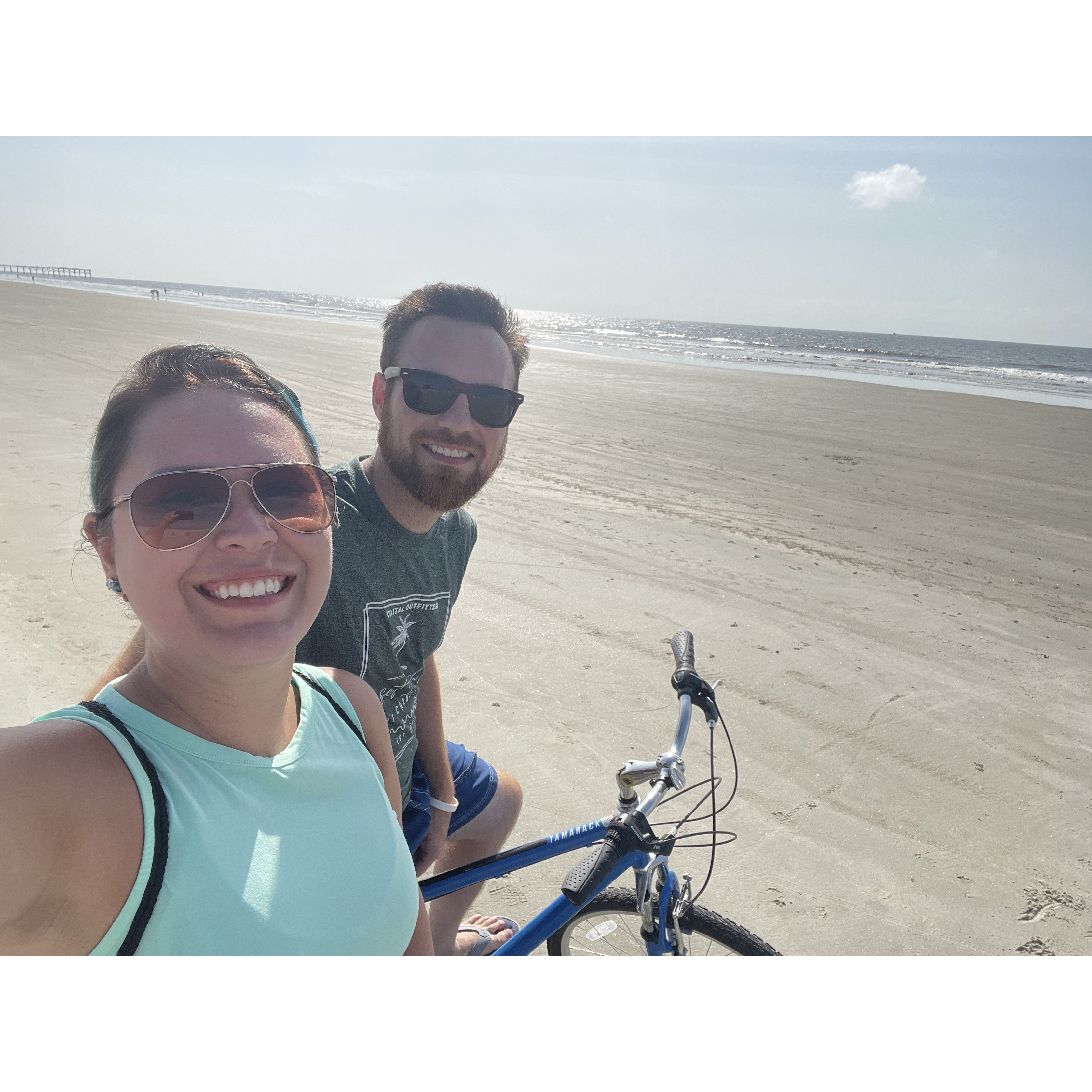 Riding bikes down the Atlantic Coast in Sunset Beach, North Carolina