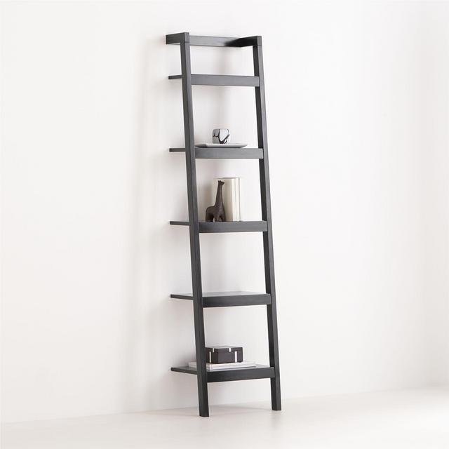 Sawyer Black Leaning 18" Bookcase
