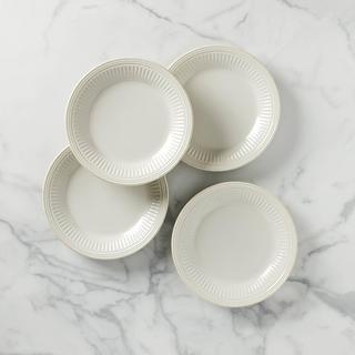 French Perle Groove Dinner Plate, Set of 4