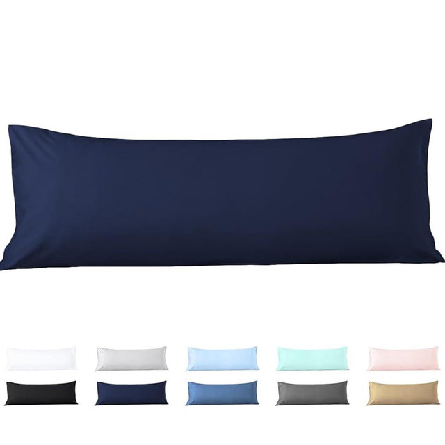 Body Pillow Cover 20x72 Body Pillow Case 100% Egyptian Cotton Hotel Quality 1-Pieces Navy Blue Body Pillow Cover Premium 600 Thread Count Body Pillowcase Zipper Closure - 20 x 72, Navy Blue Solid