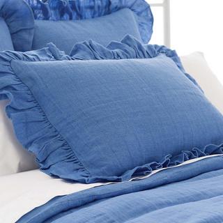 Stone Washed Linen Ruffled Sham