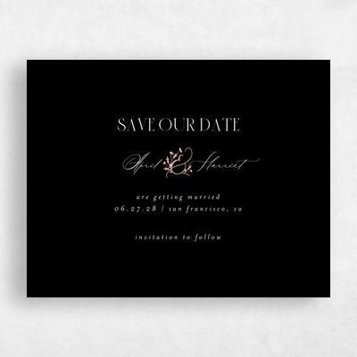 Black Wedding Save the Date - Olmo Landscape