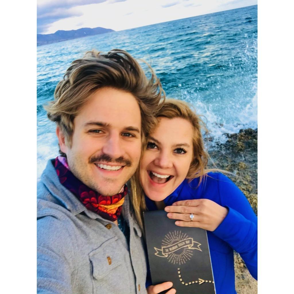 We got engaged 30 Dec 2020 in Mexico. Mark sported a stache and made the most amazing roadmap of our relationship!!