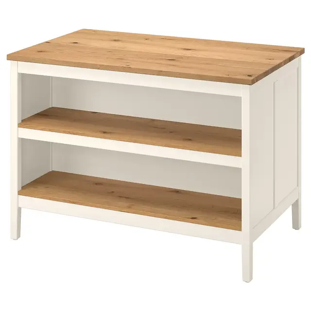 TORNVIKEN Kitchen island, off-white/oak, 49 5/8x30 3/8 "Show measurements specifications