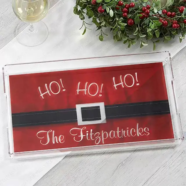 HO! HO! HO! Santa Belt Personalized Serving Tray