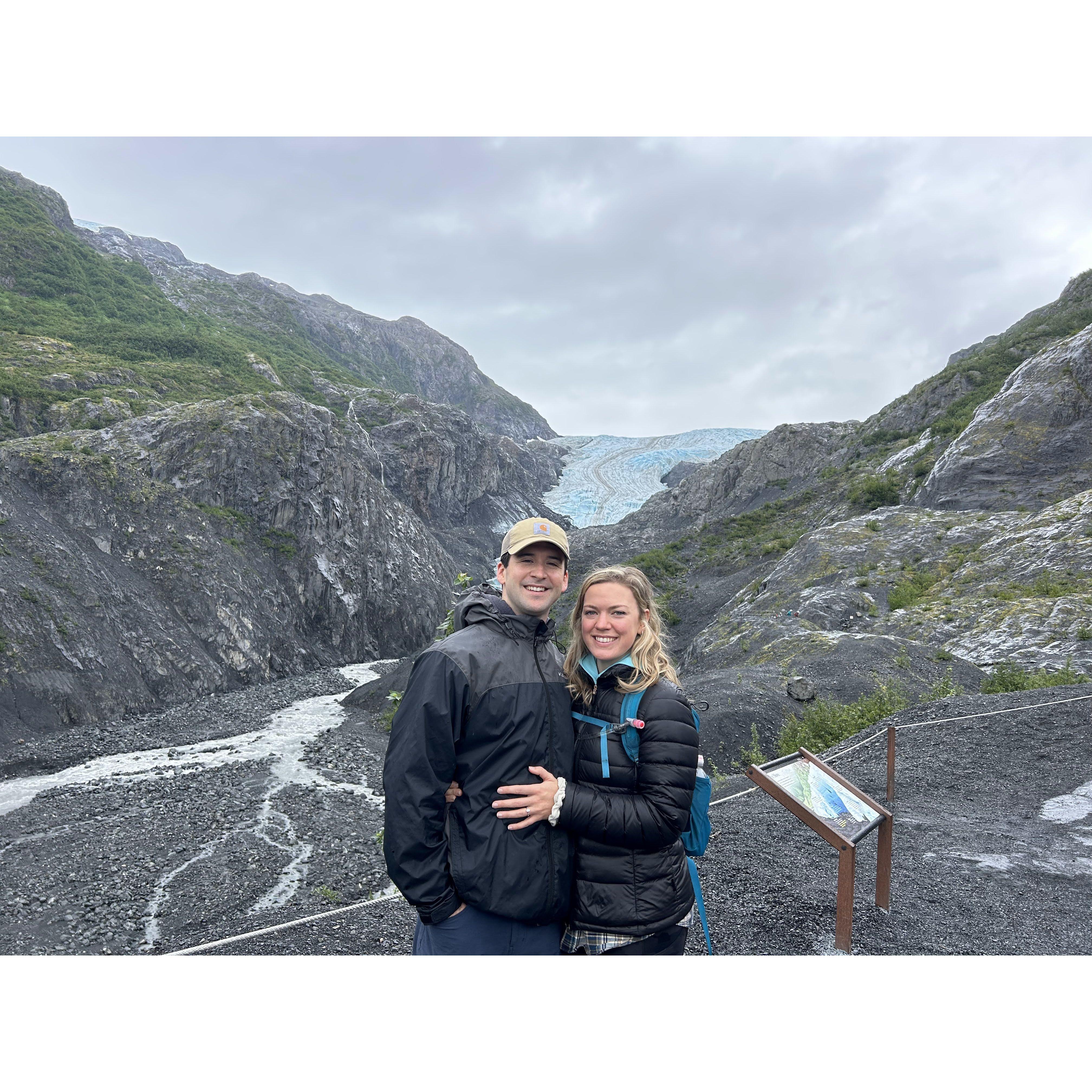 At a Glacier! Being absolutely DEVOURED by COVID but didn't know yet!