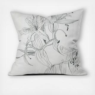 Pencil Lilies Throw Pillow