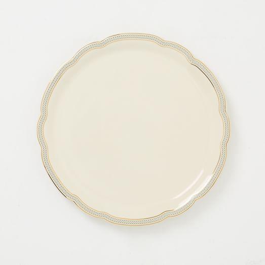 Fishs Eddy Gilded Scalloped Dinner Plate
