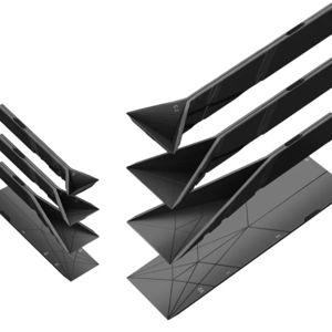 POLYGONS FLAT 3-IN-1 FOLDING MEASURING SPOONS | 2 Spoons with 6 Different Sizes (Black)