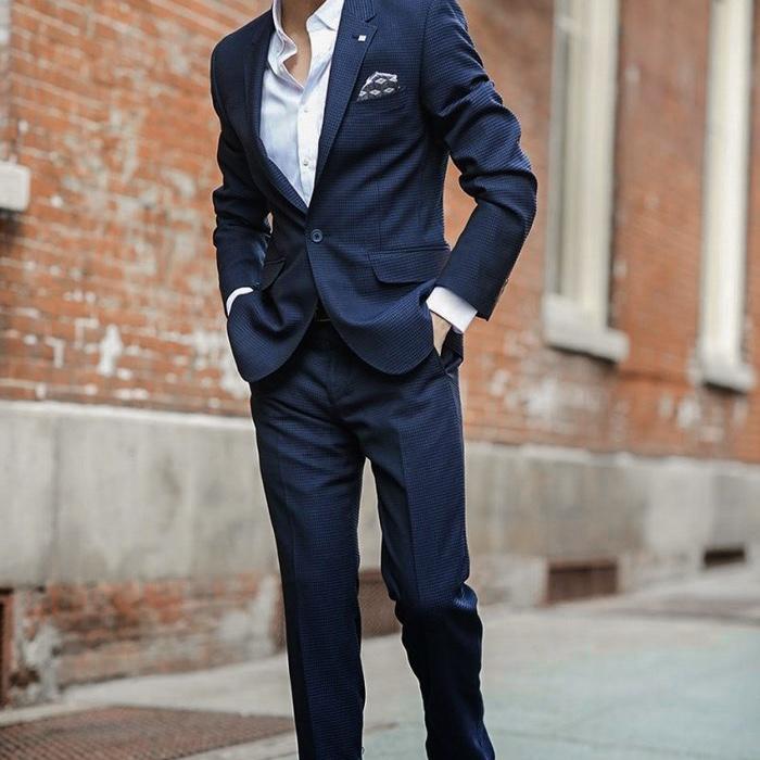 Welcome party example attire for men.