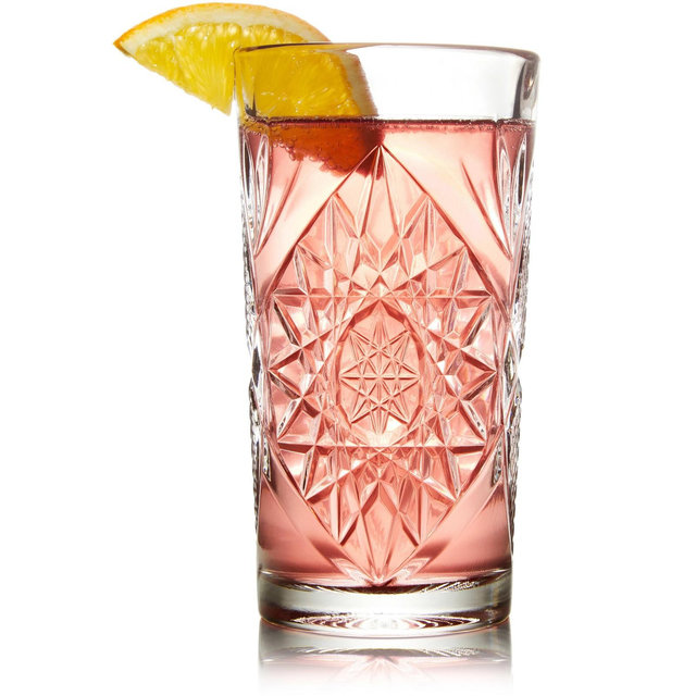 Libbey Hobstar Cooler Glasses, 16-ounce, Set of 4