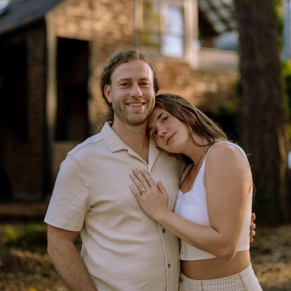 Engagement photo shoot outside our new home