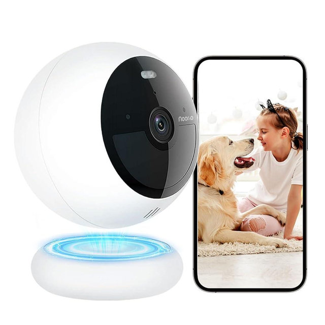 Noorio Security Cameras Wireless Outdoor/Indoor Magnetic, Cameras for Home Security Battery Powered, 1080P AI Motion Detection 2.4G WiFi Security Camera Outdoor, 8GB Free Local Storage MagCam, B200-SE