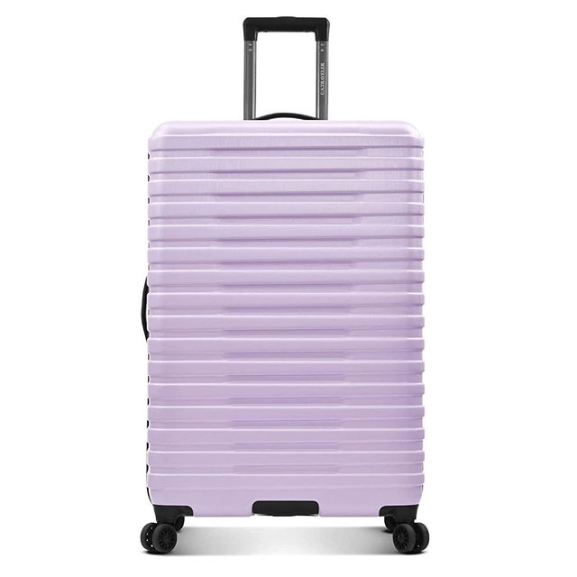U.S. Traveler Boren Polycarbonate Hardside Rugged Travel Suitcase Luggage with 8 Spinner Wheels, Aluminum Handle, Lavender, Checked-Large 30-Inch
