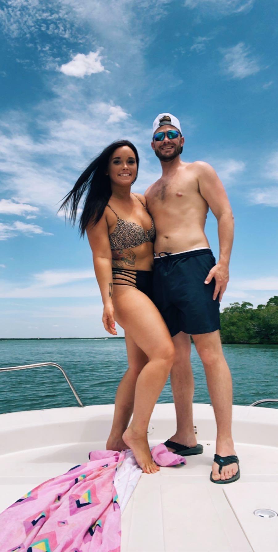 I rented a boat in Florida and Tom has never driven a boat on the sea. That was an adventure.
