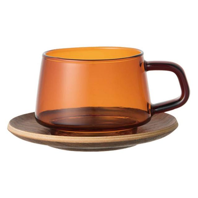 KINTO(キントー) Sepia Cup_Saucer, 270ml, Amber