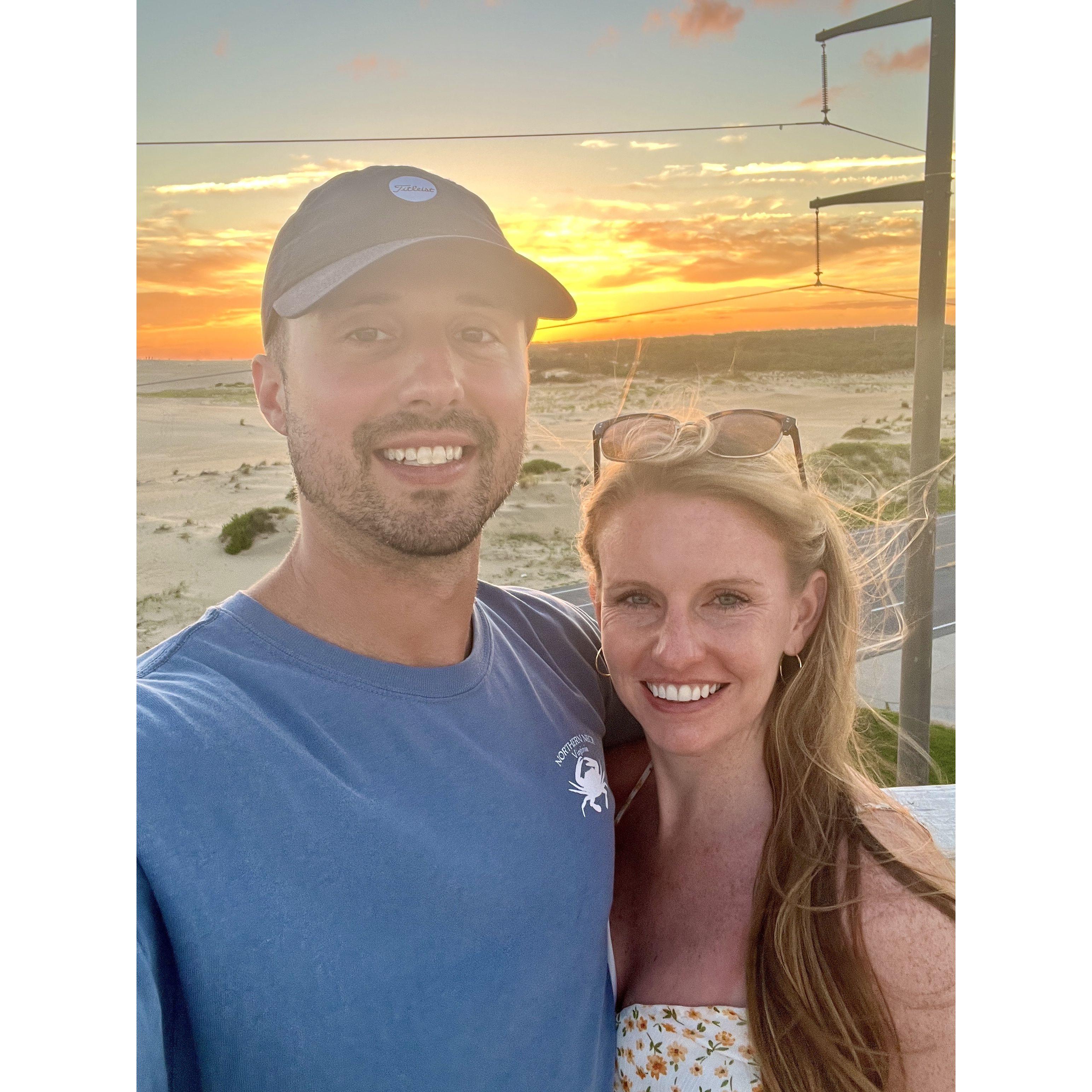 Watching the sunset at Jockey's Ridge in Nags Head, NC