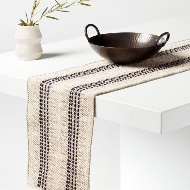 Adelphi 90" Striped Woven Table Runner