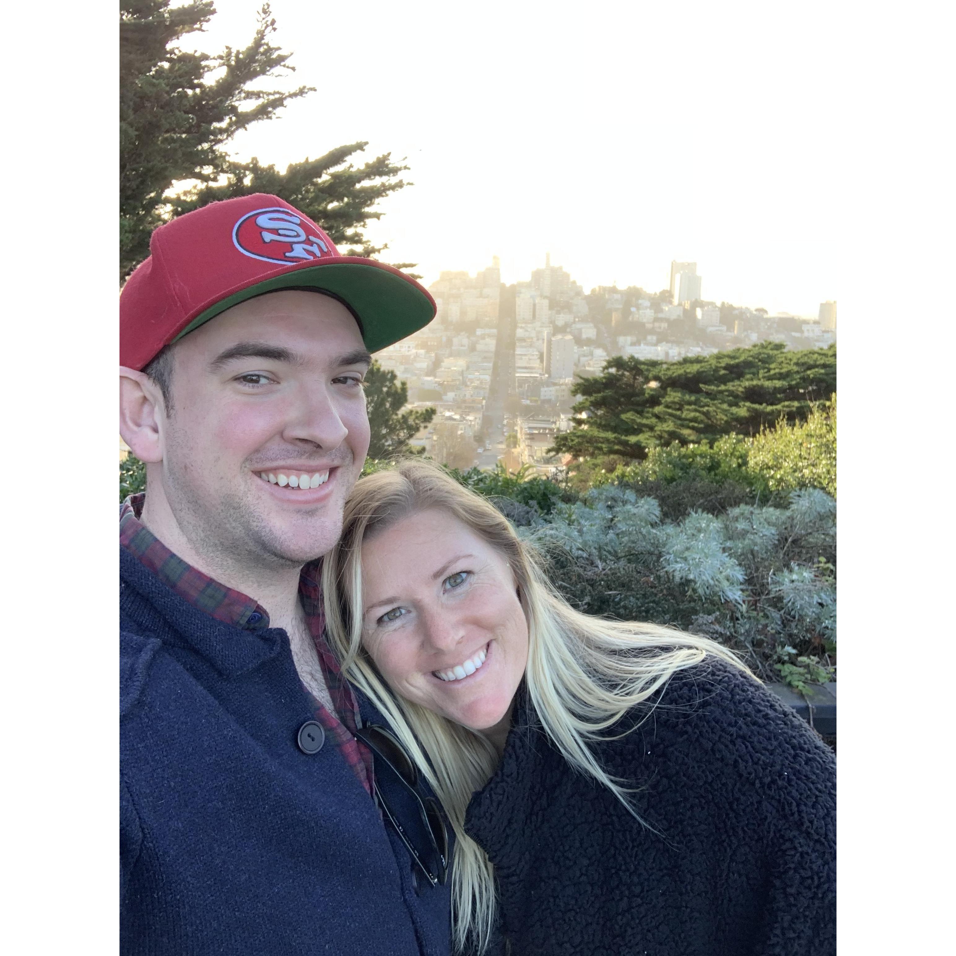Our first picture together! We were at Coit Tower in San Francisco.
