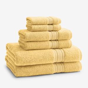 Turkish Cotton 6-Piece Bath Set - Pale Yellow