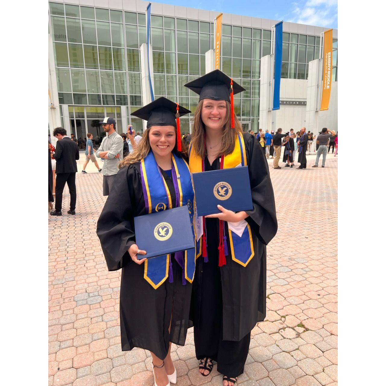 Graduating college together, 2 years after meeting in lab for the first time