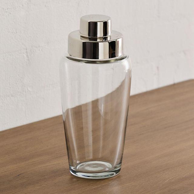 Soro Barware Cocktail Shaker, Glass Metal, Clear