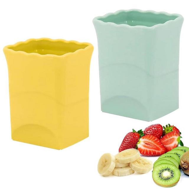 Strawberry Slicer：Fruit Cup Slicer for Strawberry, Egg, Banana, Mushroom, Cucumber, Kiwi and Veggie Salad Speed Cutter the Kitchen Gadget Tool (2pcs)