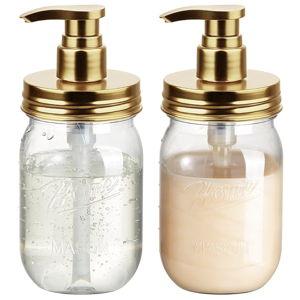 Soap Dispenser with Pump Lid (Clear/Gold)