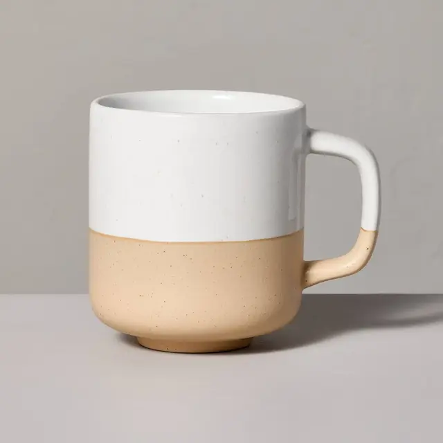 13oz Dipped Stoneware Mug Cream/Pink - Hearth & Hand™ with Magnolia
