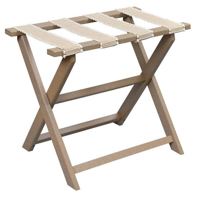Taupe Eco Luggage Rack with Tassel Straps