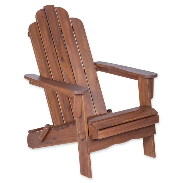 Forest Gate Eagleton Acacia Folding Adirondack Chair in Dark Brown
