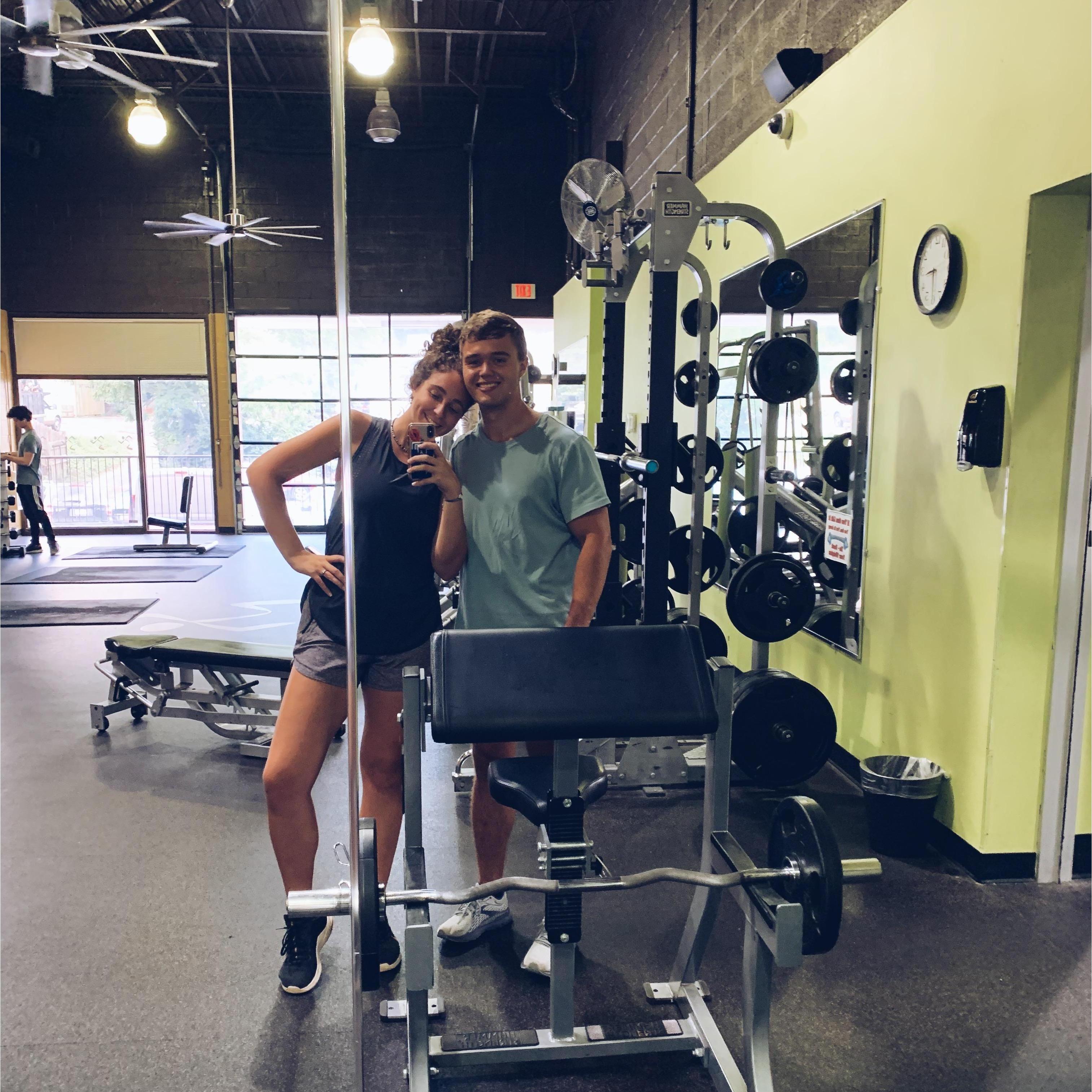 we love working out together--it's been wonderful to finally be able to go to the gym together now that we're living near each other.