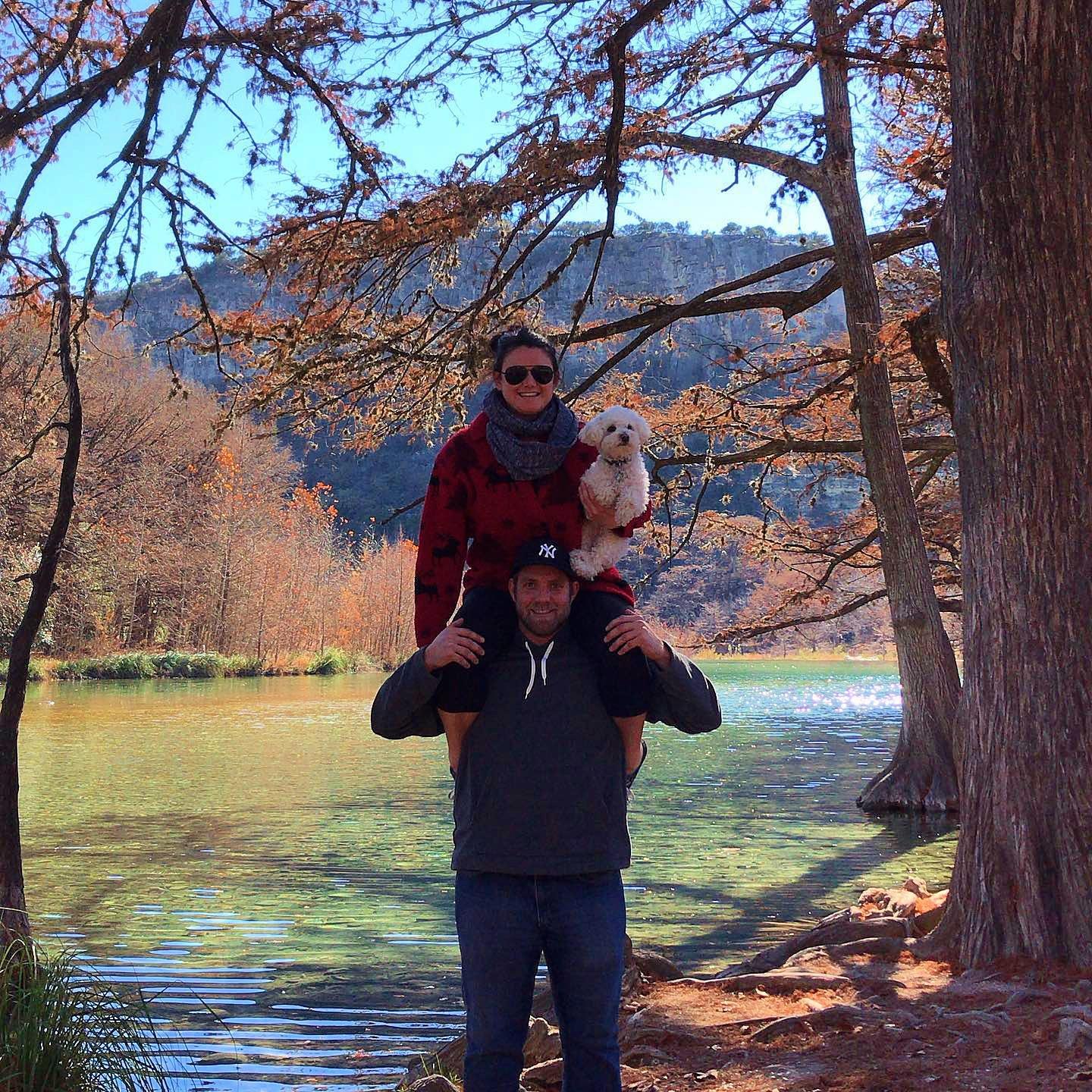 Family Christmas camping trip at Garner State Park