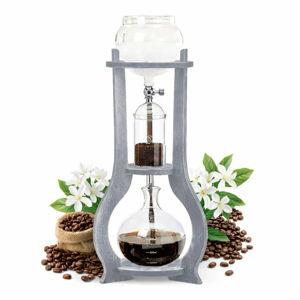 Nispira Wooden Frame Ice Cold Brew Dripping Coffee Maker – Grey – Handcrafted Cold Brew Brewer for Home Café Experience