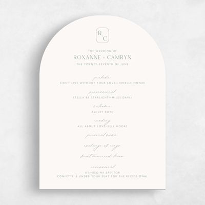 Beige Arch Wedding Program - Altair