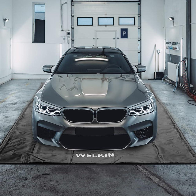 WELKIN Containment Mat,(8'5" x 22'),Non-Slip Garage Floor Mat - Heavy Duty Waterproof Protection from Snow, Rain and Mud for Cars