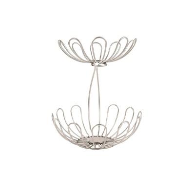 Spectrum Bloom Arched 2-Tier Steel Fruit Server - Satin Nickel