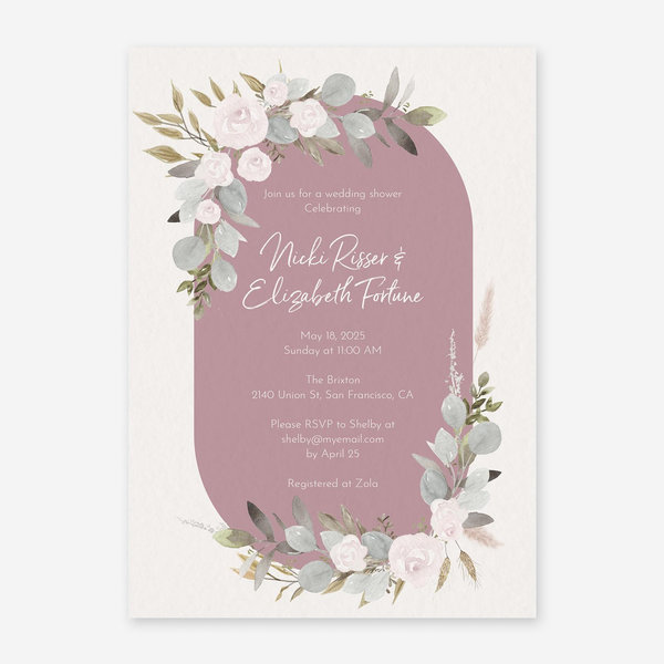 Zola Wedding & Bridal Shower Invitations - Adeleida Portrait