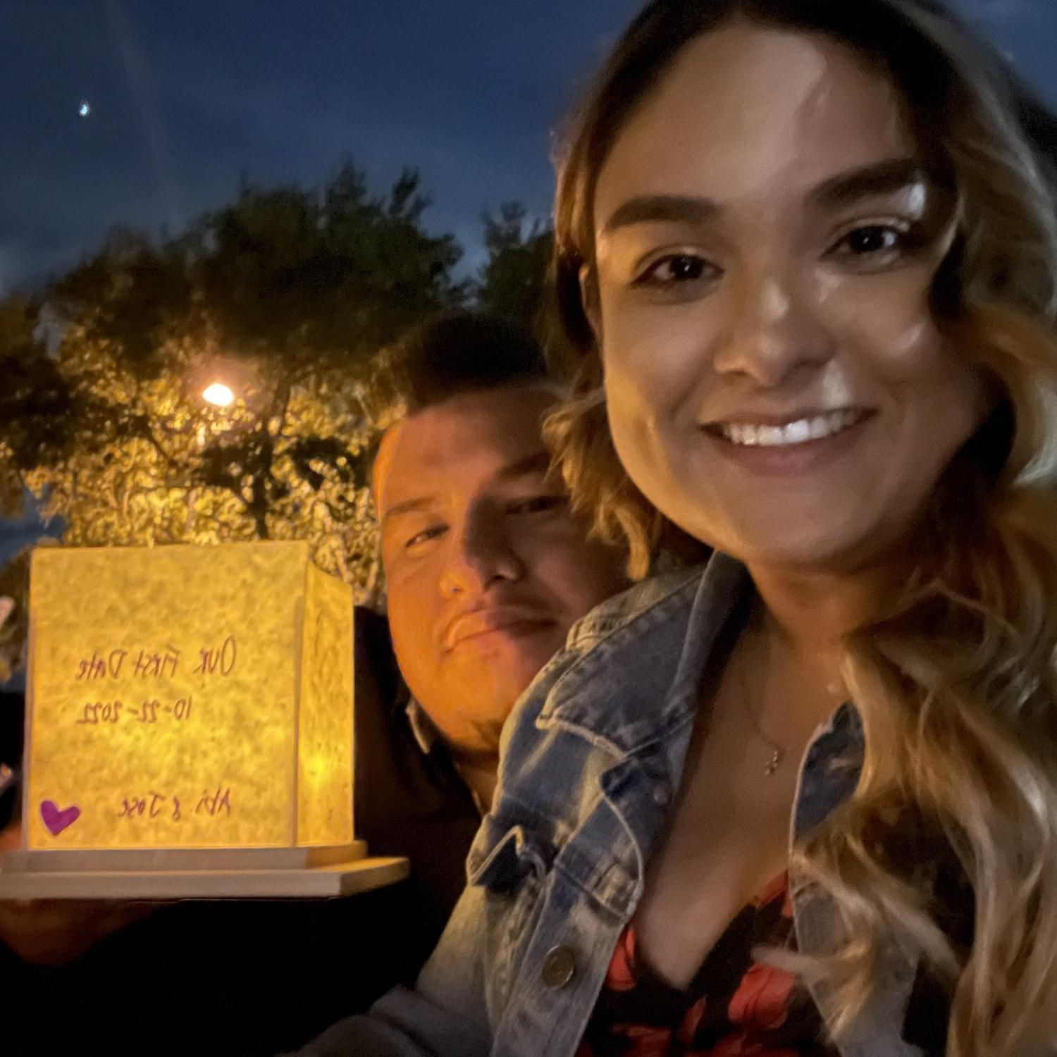 Our first date, Jose took us to the Woodlands Water Lantern Festival. October 22,2022