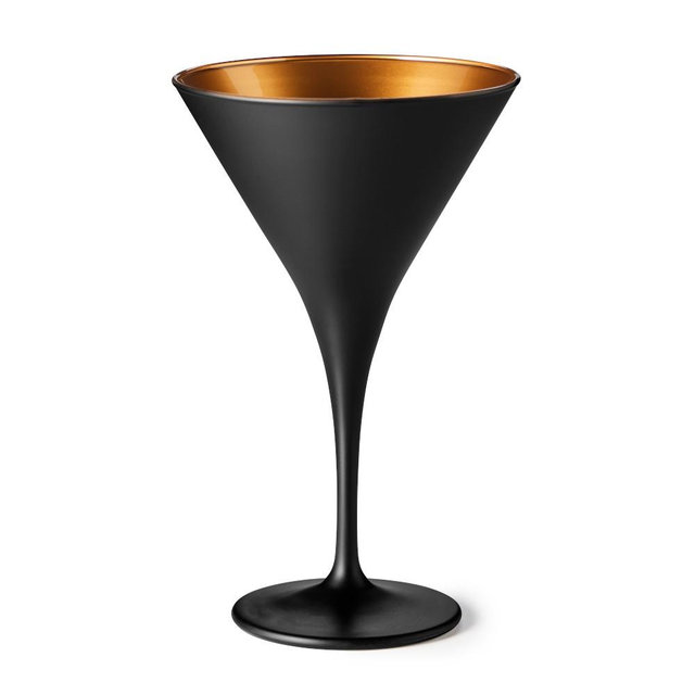 Black Matte & Copper Martini Glass, Each