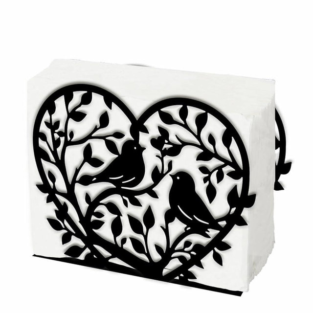 SUPERDANT Tree and Bird Napkin Holder for Tables Heart Shape Love Tree Napkin Holder Bird Napkin Holders Stylish Napkin Stand Napkin Dispenser for Kitchen Restaurant Picnic Farmhouse