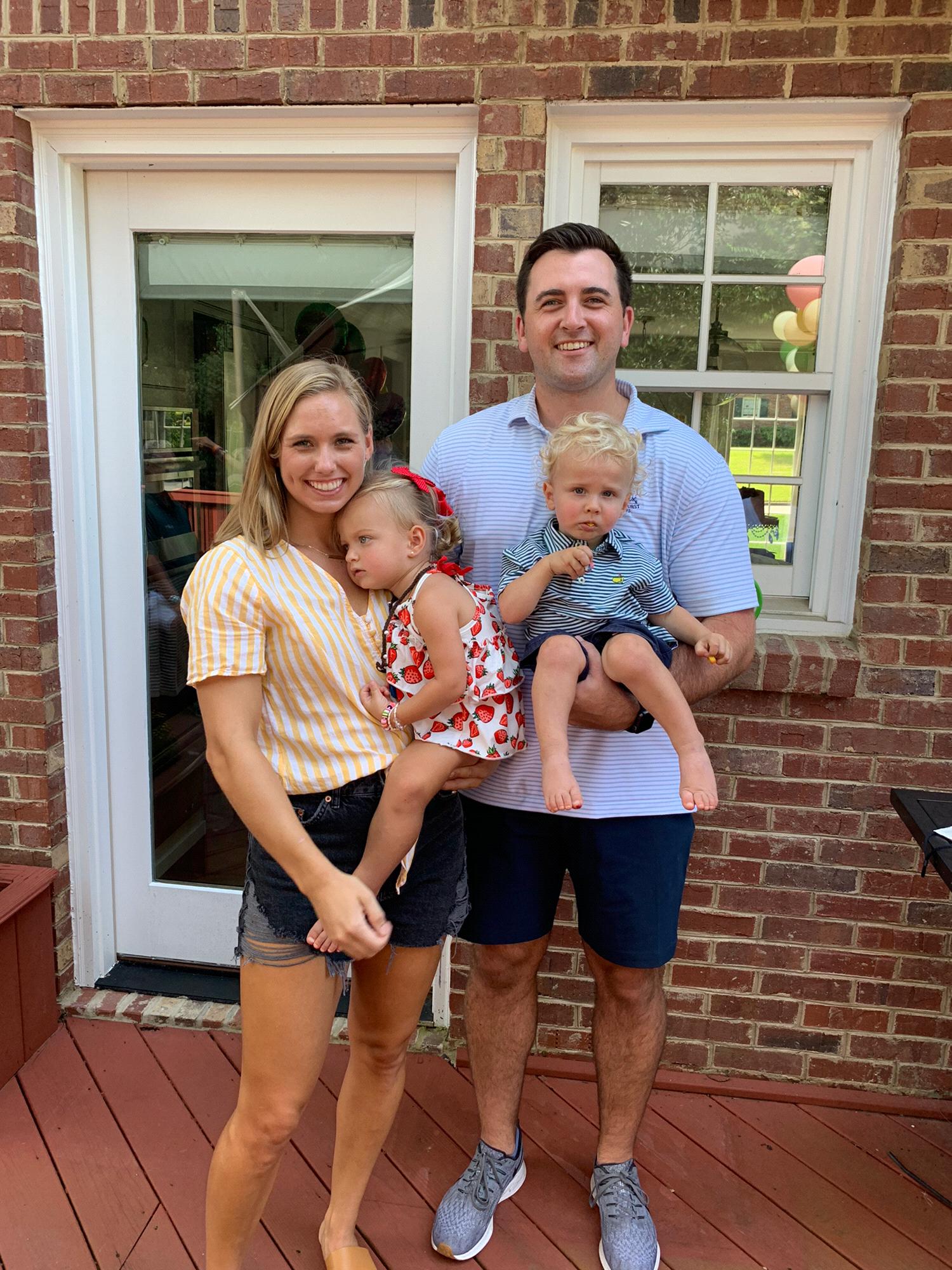 Aunt Becca and Uncle Chris with the Ava and Jackson