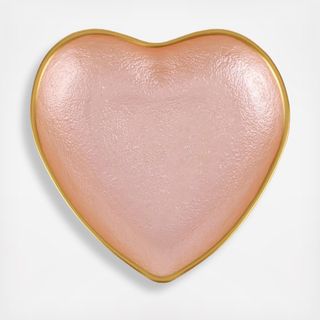 Baroque Glass Gold Rim Heart Cocktail Plate