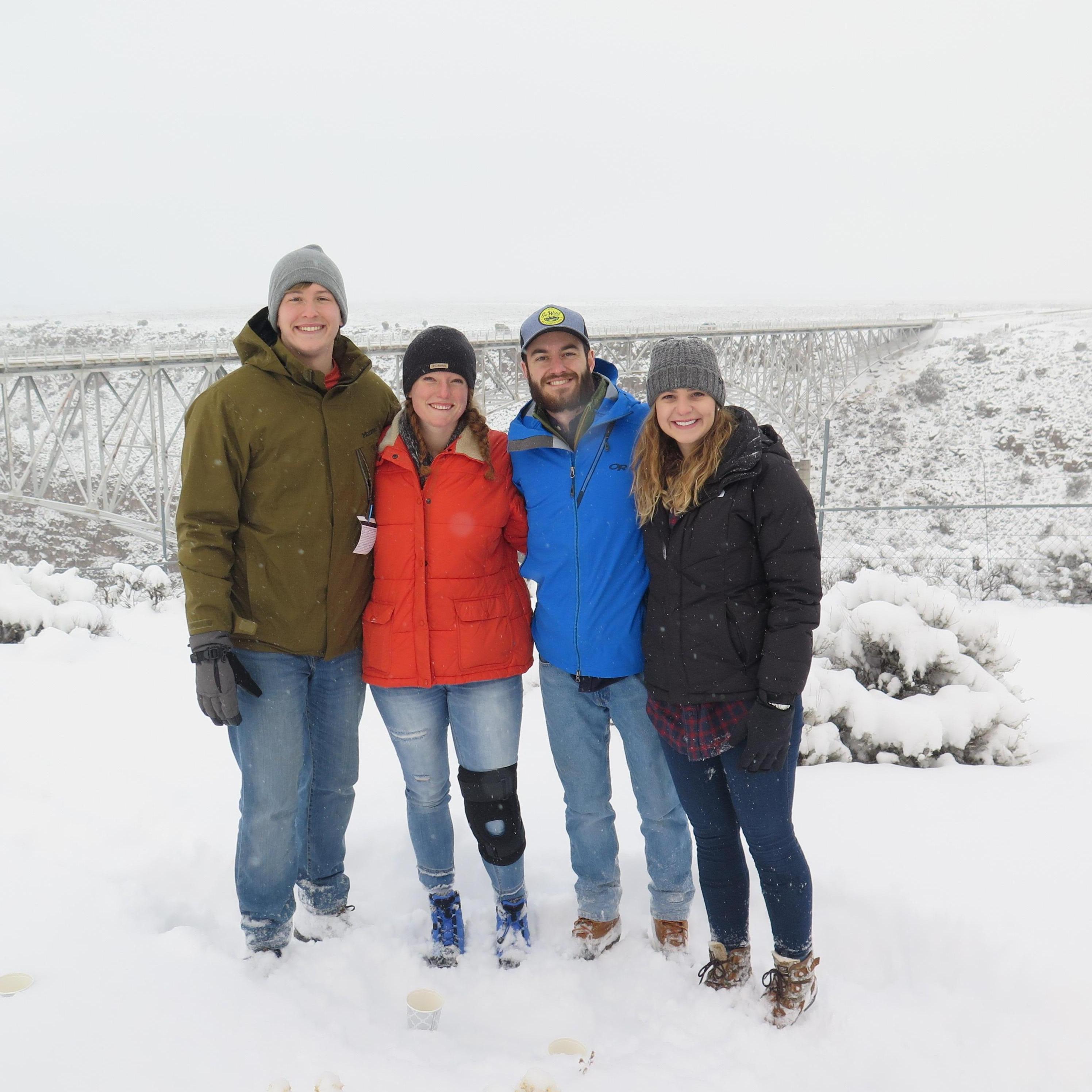 Taos, New Mexico (post-ACL tear) with Caroline and Zach