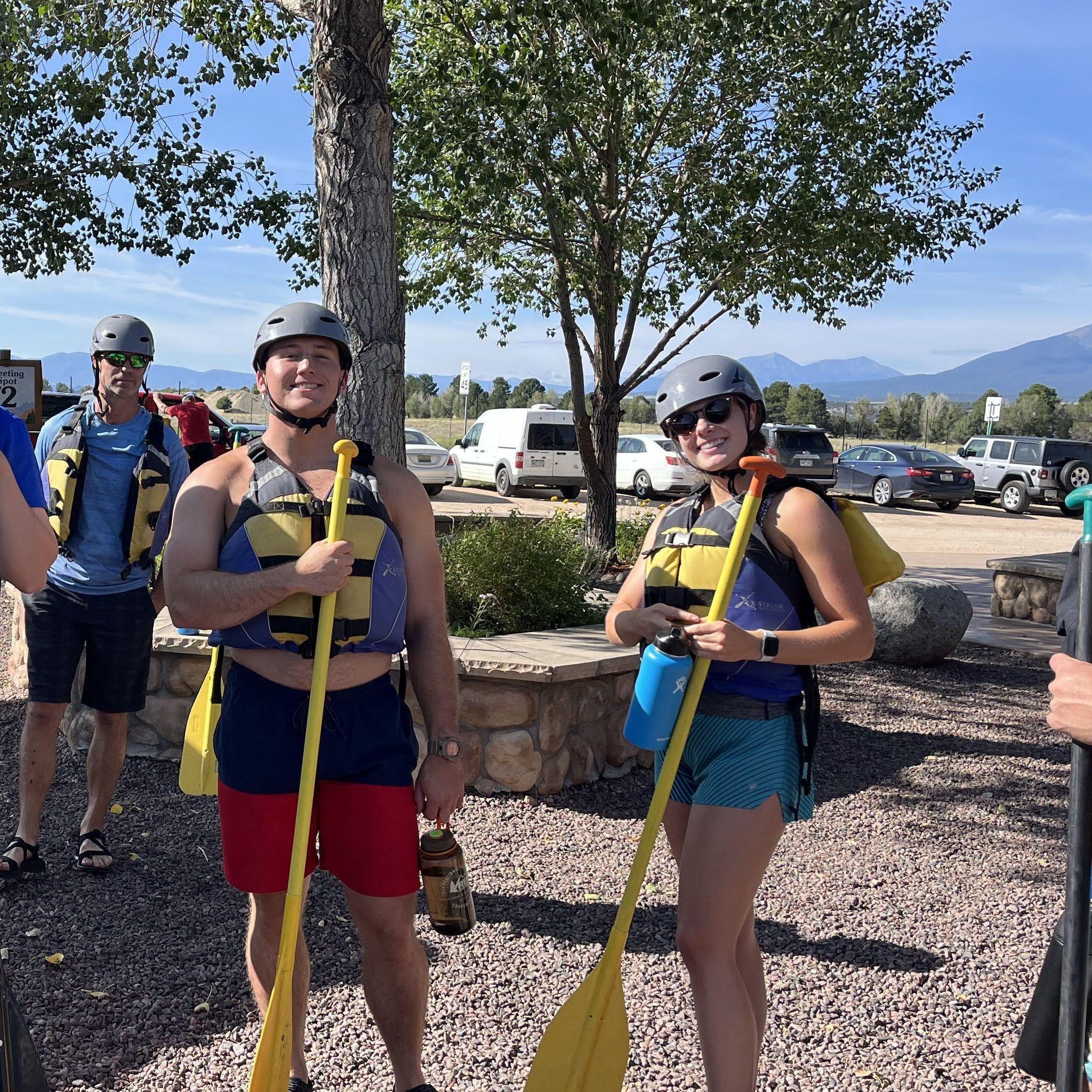 White water rafting on a camping trip