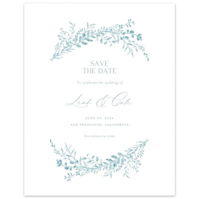 Blue Sage Wedding Digital Save the Date - Ronneby Portrait