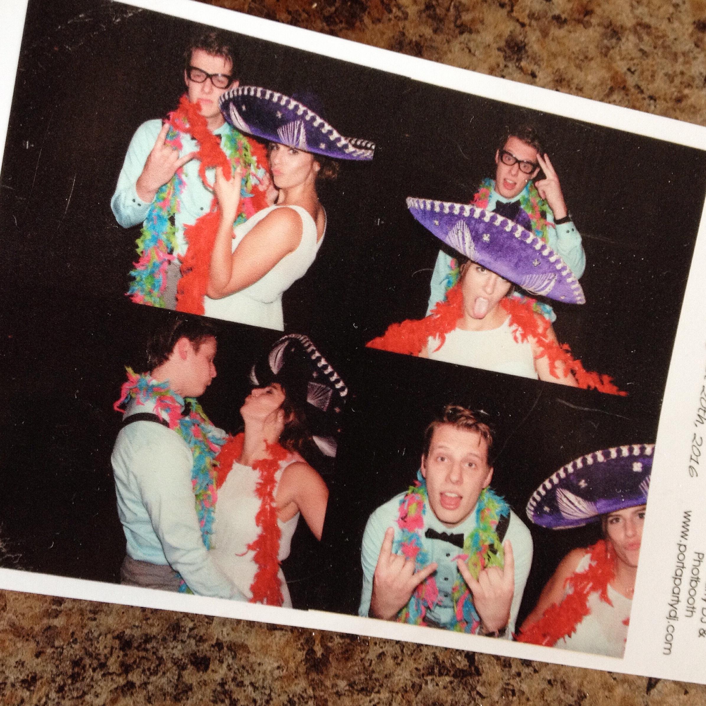 Having a blast together in the photo booth!