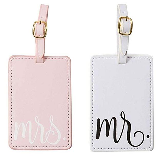 Luggage Tags,Mr Mrs honeymoon Luggage Tags Wedding Bridal Shower Gift Cute Luggage Tag Travel Tags Sweet Couples Gift - 2 Pack